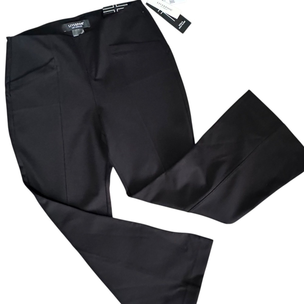 Liverpool Stella Kick Flare Pants Women Size 6/28 Black NWT Contemporary Premium